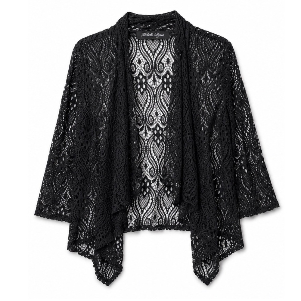 Michelle Lynn Black Lace Shrug Cardigan Gothic Romance Victorian Whimsigoth Boho